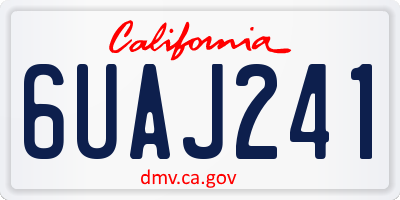 CA license plate 6UAJ241