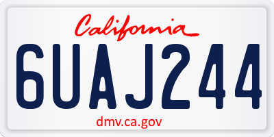 CA license plate 6UAJ244