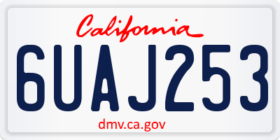 CA license plate 6UAJ253