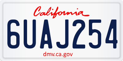 CA license plate 6UAJ254