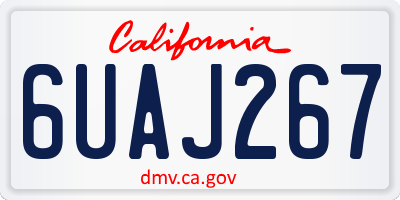CA license plate 6UAJ267
