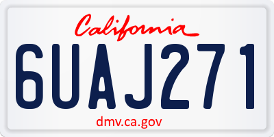 CA license plate 6UAJ271