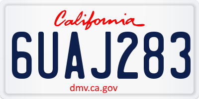 CA license plate 6UAJ283