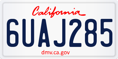 CA license plate 6UAJ285