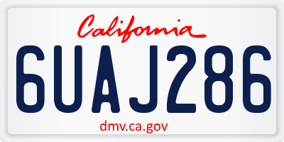CA license plate 6UAJ286