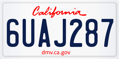 CA license plate 6UAJ287