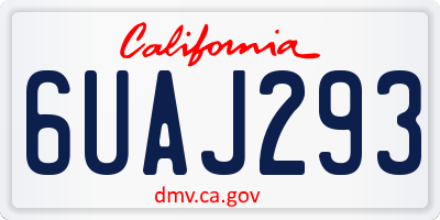 CA license plate 6UAJ293