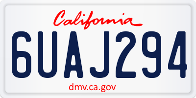 CA license plate 6UAJ294