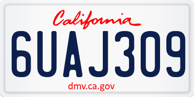 CA license plate 6UAJ309