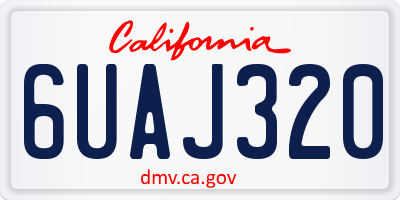 CA license plate 6UAJ320