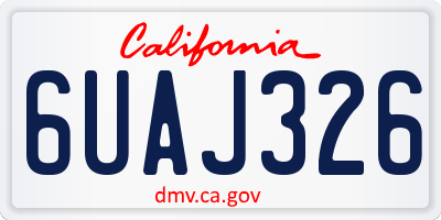 CA license plate 6UAJ326