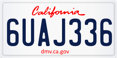 CA license plate 6UAJ336
