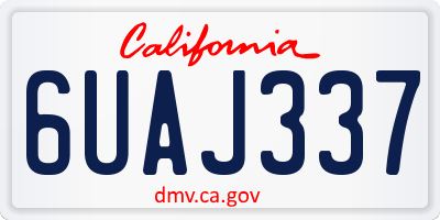 CA license plate 6UAJ337