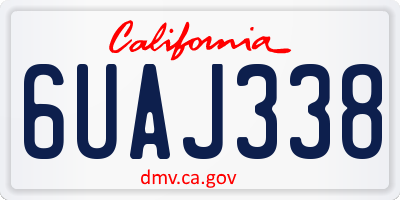 CA license plate 6UAJ338