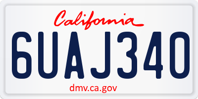 CA license plate 6UAJ340