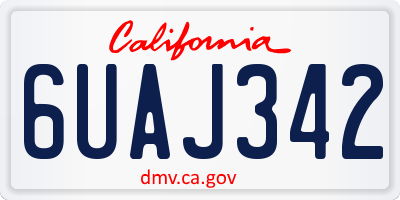 CA license plate 6UAJ342