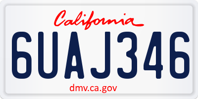 CA license plate 6UAJ346