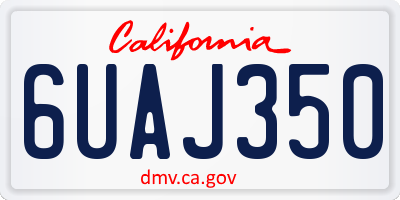 CA license plate 6UAJ350