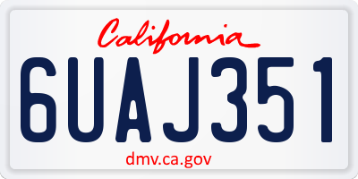 CA license plate 6UAJ351
