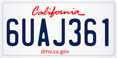 CA license plate 6UAJ361