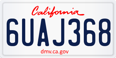 CA license plate 6UAJ368