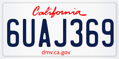 CA license plate 6UAJ369
