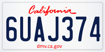 CA license plate 6UAJ374