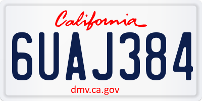CA license plate 6UAJ384