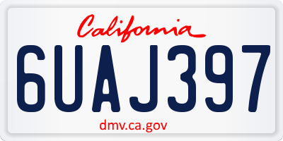 CA license plate 6UAJ397