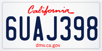 CA license plate 6UAJ398