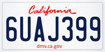 CA license plate 6UAJ399