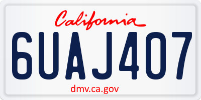 CA license plate 6UAJ407