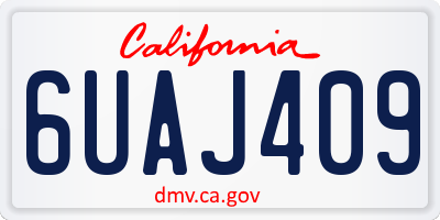 CA license plate 6UAJ409