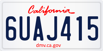 CA license plate 6UAJ415