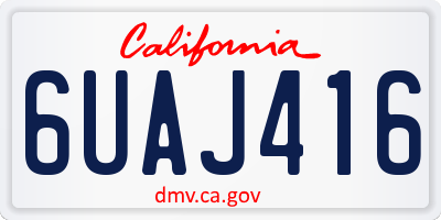CA license plate 6UAJ416