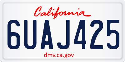 CA license plate 6UAJ425