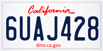 CA license plate 6UAJ428