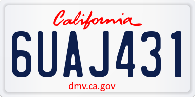 CA license plate 6UAJ431
