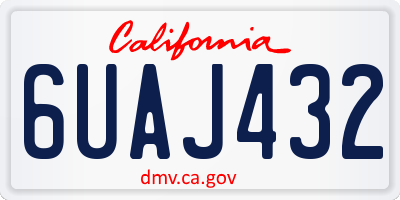 CA license plate 6UAJ432