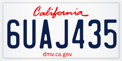 CA license plate 6UAJ435