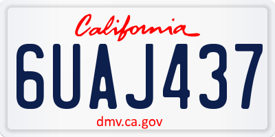 CA license plate 6UAJ437
