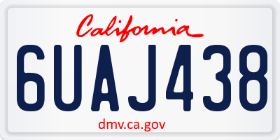 CA license plate 6UAJ438