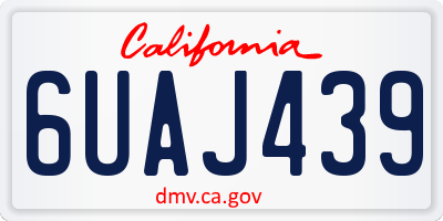 CA license plate 6UAJ439