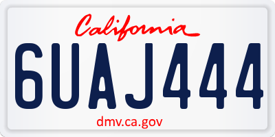 CA license plate 6UAJ444