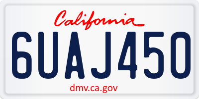CA license plate 6UAJ450