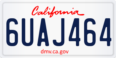 CA license plate 6UAJ464