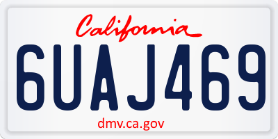 CA license plate 6UAJ469