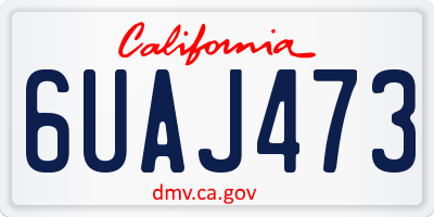 CA license plate 6UAJ473