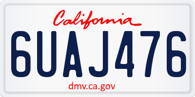 CA license plate 6UAJ476