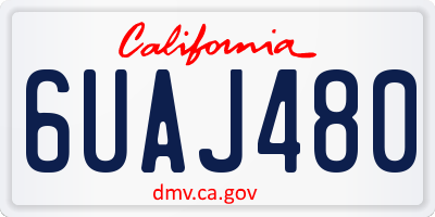 CA license plate 6UAJ480
